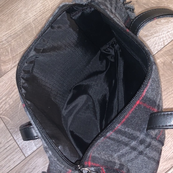 Red and Grey Plaid Polyester Purse - Picture 5 of 5